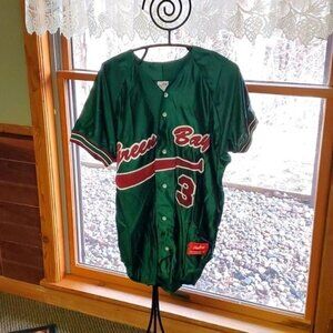 Rawlings Embellished Green Bay Booyah #3 Frogs Button Down‎ SS Sz. 42 Jersey